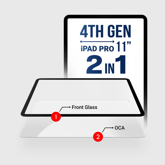 iPad Pro 11 3rd / 4th Generation (2in1) Glass + OCA Pre-Installed (Premium)