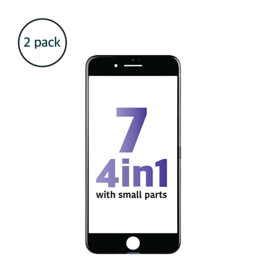 iPhone 7 (4in1)  Glass + Frame + OCA + Polarizer with Small Parts (Black)