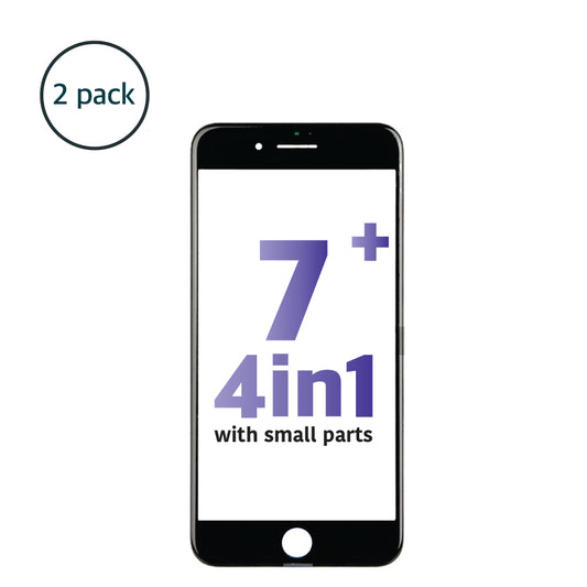 iPhone 7 Plus (4in1)  Glass + Frame + OCA + Polarizer with Small Parts (Black)