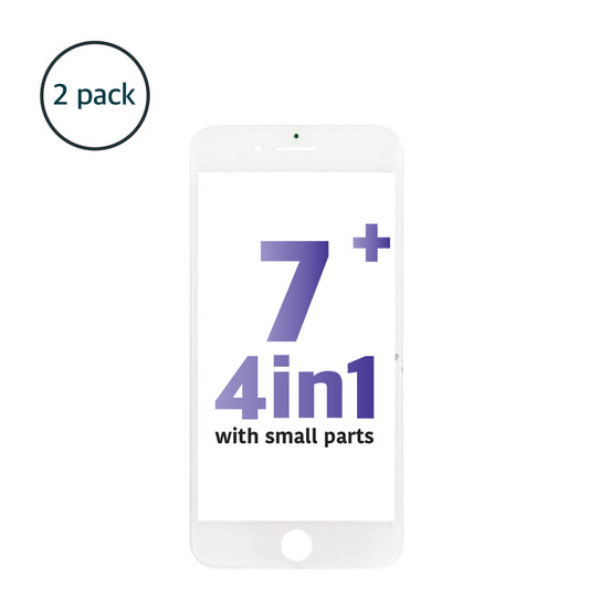 iPhone 7 Plus  (4in1)  Glass + Frame + OCA + Polarizer with Small Parts (White)