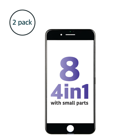 iPhone 8/SE2/SE3 (4in1)  Glass + Frame + OCA + Polarizer with Small Parts (Black)