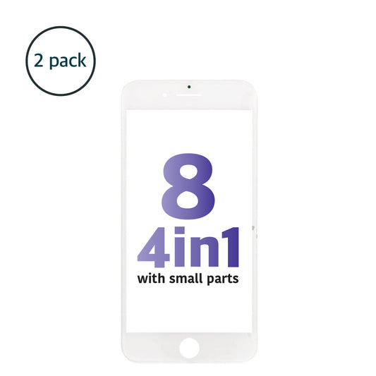 iPhone 8/SE2 (4in1) Glass + Frame + OCA + Polarizer with Small Parts (White)
