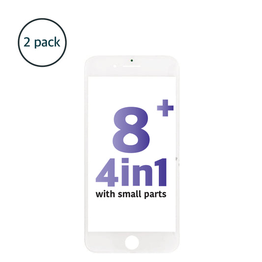 iPhone 8 Plus (4in1)  Glass + Frame + OCA + Polarizer with Small Parts (White)