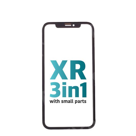 iPhone XR Glass 3in1 (Glass + OCA + Frame with Ear Mesh) (Pack of 2)