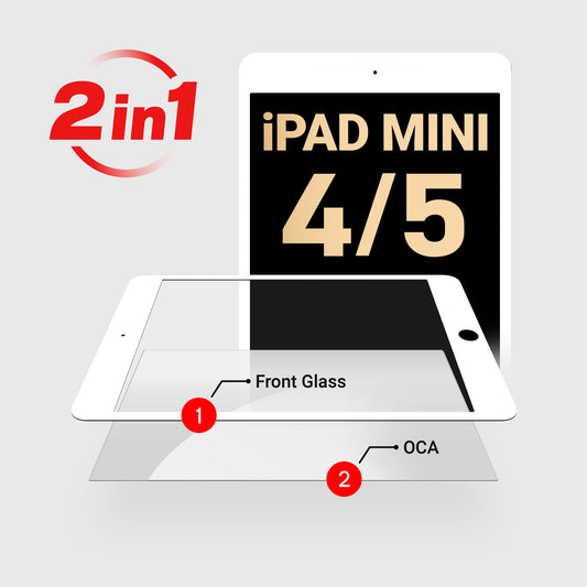 iPad Mini 4 (2in1) Glass with OCA Pre-Installed  (White)