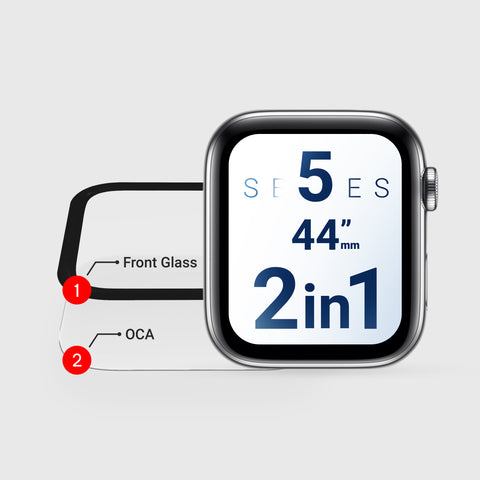 Apple Watch (2in1) Glass with OCA Compatible with Series 4/5/6/SE/SE2 (44MM)