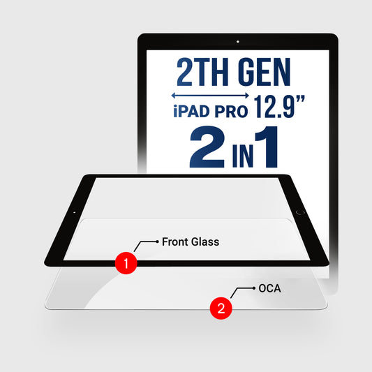 iPad Pro 12.9" 2nd Generation (2in1) Glass + OCA (Black) (Premium)