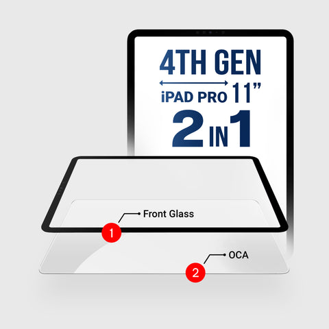 iPad Pro 11 3rd / 4th Generation (2in1) Glass + OCA Pre-Installed (Premium)