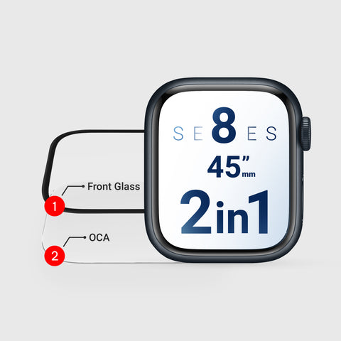 Apple Watch Series 7 /Series 8 (2in1) Glass + OCA Pre-Installed 45MM (Premium)