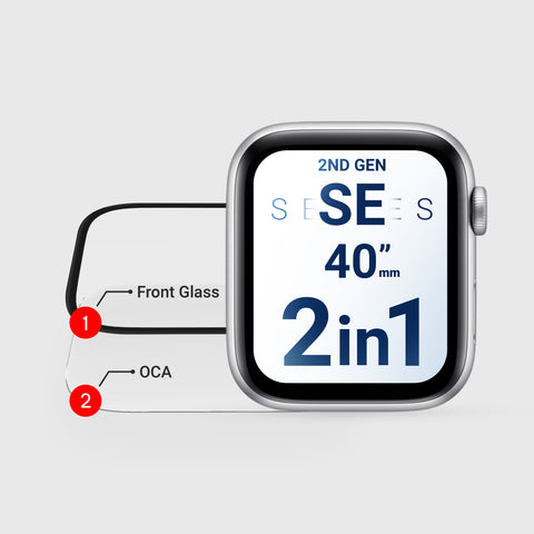 Apple Watch (2in1) Glass With OCA Compatible with Series 4/5/6/SE/SE2 (40MM)