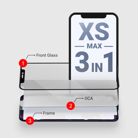 iPhone XS MAX  (3in1) Glass + OCA + Frame with Adhesive Pre-Installed