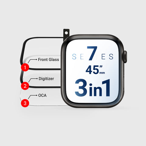 Apple Watch Series 7 / Series 8 (3in1) Glass + Digitizer with OCA Pre-Installed 45MM (Premium)