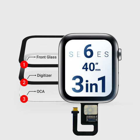 Apple Watch Series 6 (3in1) Glass + Digitizer with OCA Pre-Installed 40MM (Premium)