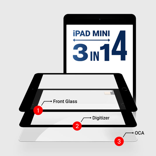 iPad Mini 4 (3in1) Glass + Digitizer with OCA Pre-Installed (Black)
