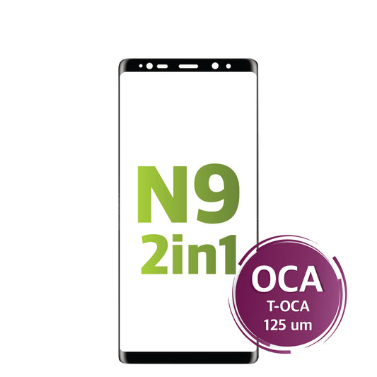 Samsung Galaxy Note 9 (2in1) Glass with OCA (125 UM T-OCA) (NASAN)