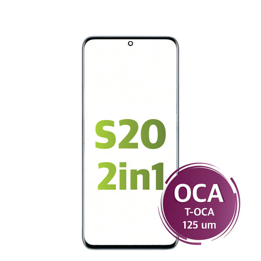Samsung Galaxy S20 (2in1) Premium Glass With OCA (125UM T-OCA) (NASAN)