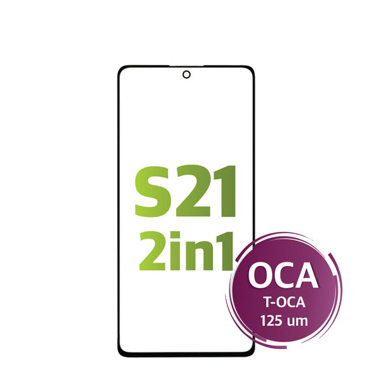 Samsung S21 (2in1) Premium Glass With OCA (125UM T-OCA) (NASAN)