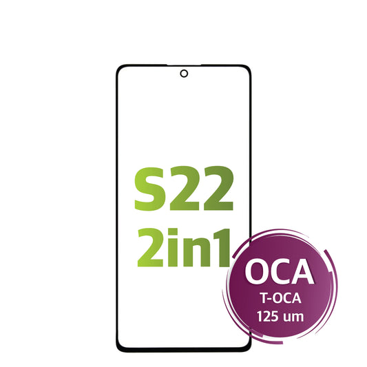 Samsung Galaxy S22 (2in1) Premium Glass with OCA (150 UM T-OCA) (NASAN)