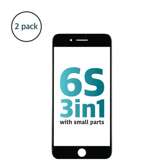 iPhone 6S (3in1) Glass + Frame + OCA with Small Parts (Black)