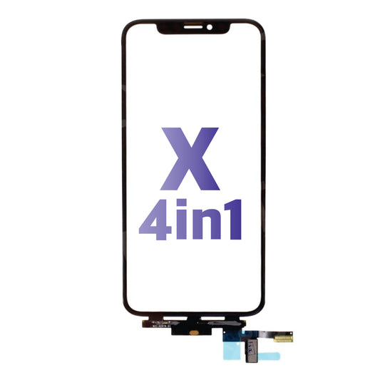 iPhone X (4in1) (Glass + OCA + Digitizer + OCA with Ear Mesh) Original Flex